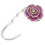 bolsa de mão dobrável em forma de flor de rosa com cabide roxa 3