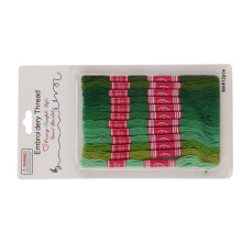 Grüne Serie 12 Stück Leuchtendes Gradient-Polyester-Stickgarn für Handarbeiten