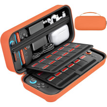 Hard Shell Switch Carrying Case for compatible with Nintendo Switch/OLED, 20 Game Card Slots & Large Accessory Pocket - Travel Protection