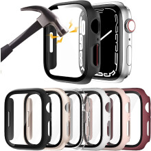 XiHAMA 6er-Pack PC-Hülle kompatibel mit Apple Watch Series 10 + Displayschutzfolie aus gehärtetem Glas, Rontion ultradünner, kratzfester Bumper