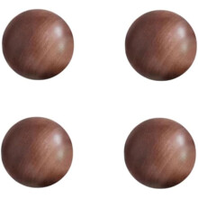 Gamvdout Wooden Handles for Cupboards 4Pcs Drawer Handle Solid Wood Cabinet Door Wardrobe Round Ball Single Hole Handle 40Mm Black Walnut