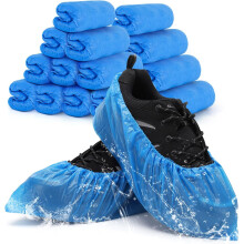 Disposable Non-Slip Shoe Covers, 100 Pack (50 Pairs), Waterproof Recyclable CPE Booties, Fits Men 11/Women 13, for Home/Travel/Work