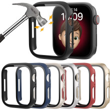XiHAMA 6er-Pack Hartschalen-PC-Hülle kompatibel mit Apple Watch Series 10 + Schutzfolie aus gehärtetem Glas