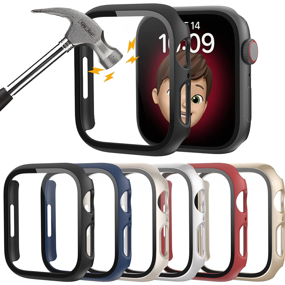 Xihama 6-Pack Hard Pc Case Compatible With Apple Watch Series 10 + Tempered Glass Protector 9489952737218