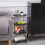 Organizing Rolling Storage Cart with Adjustable Shelves - Plastic Multi-tier Organizer for Kitchen/Bathroom, Black 1