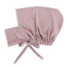 Damehatt med stretch i polyester og hals