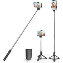 Asta per selfie con treppiede e telecomando Bluetooth rimovibile, compatibile con iPhone 15 Pro Max/15 Plus/14/13, Samsung, LG e telefoni Google