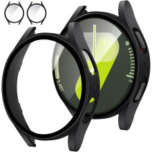 Pacáiste 2 atá Comhoiriúnach le Cás Cosanta Scáileáin Galaxy Watch7 2024 (40mm) – Tuairteoir Crua + Scannán Gloine Tempered