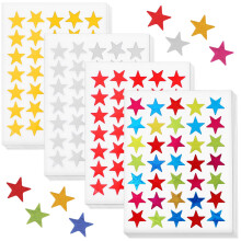 HOMEMAXS40 Folhas de Adesivos Brilhantes com Estrelas Metalizadas para Recompensas Infantis