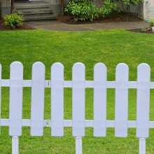 Dekorativer weißer Gartenzaun aus Kunststoff, strapazierfähiger ABS-PVC-Zaun für Terrasse, Hecke und Außenprojekte