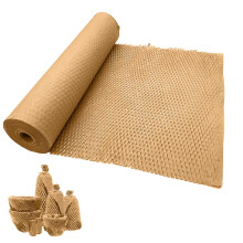 1 Pcs Log Color Honeycomb Packing Paper,Cushion Packing Paper for Moving Shipping Packaging Breakables(16.4 ft x 19.7in)