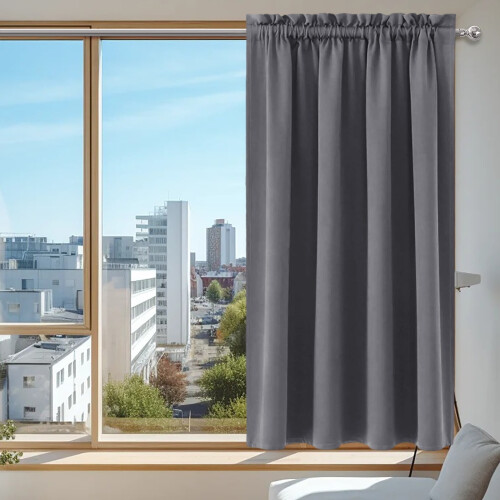 Blackout Curtains Thermal Insulated Grey 2 Panels 1