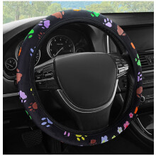 Stuurwielhoes met ruitjespatroon en kattenprint – Antislip, ademend, zweetabsorberend, geschikt voor stuurwielen van 14–15 inch, universeel