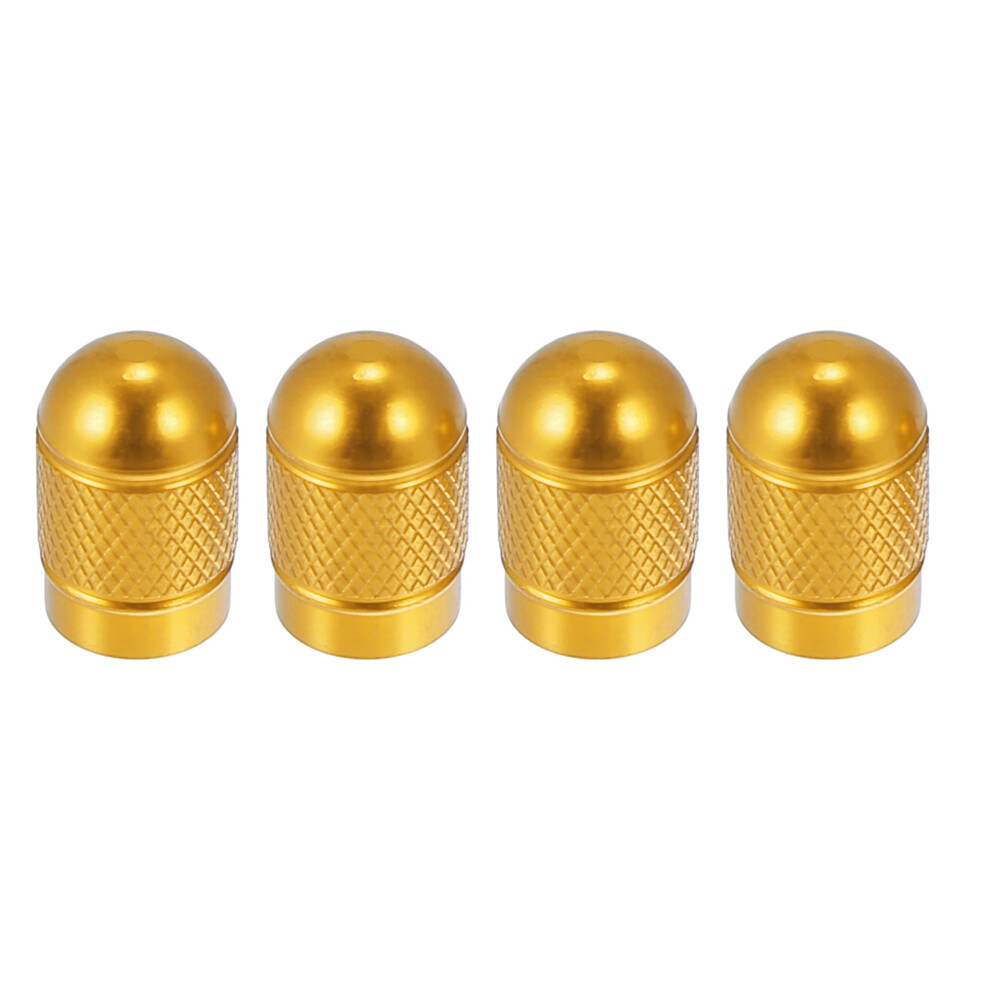 Universal Tire Valve Stem Caps Car Accessories Aluminum Alloy Tone 17Mm 4Pcs Gold 9028731124063