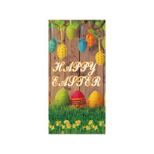 Copertura per porta pasquale 90x180 cm, decorazione esterna fantasiosa con coniglietti e uova colorati per feste, sfondo fotografico, banner