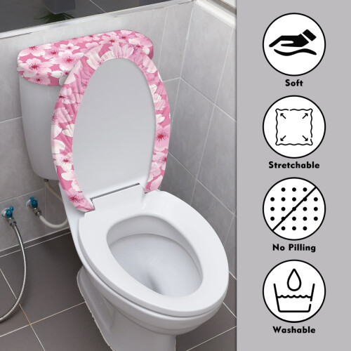 Κάλυμμα καπακιού τουαλέτας Stylish2Pack με μοτίβο άνθη κερασιάς, κάλυμμα καθίσματος 2