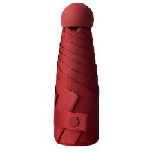 (Wine Red)UV Protection Travel Umbrella Lightweight Strong Small Travel Umbrella for Single Hand Use Summer