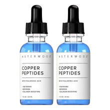 (2pcs)Copper Peptides Serum For Face, Hyaluronic Acid Anti-aging Facial Serum For Skin Smoothness Hydration