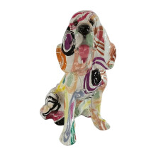 (Style C) Colorful Dog Statue Animal Figure Home Decor Dog Graffiti Figurine Sculpture Style A