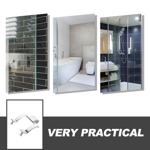2pcs Metal Shower Door Handle Bathroom Door Replacement Handle Pull Back Handle for Shower Door 1