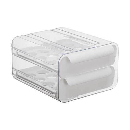 Home Essentials Storage Holder - Container with Lid & Handle, Plastic Fridge Organizer, Clear Refrigerator Organizer Bins, Stackable Tray 1