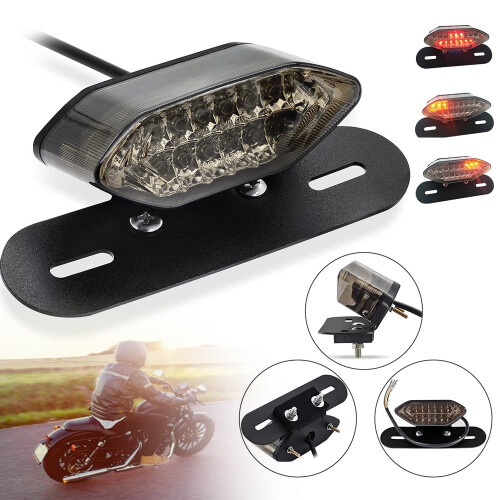 BASSTOP Motorcycle LED Turn Signal Brake Light with License 1