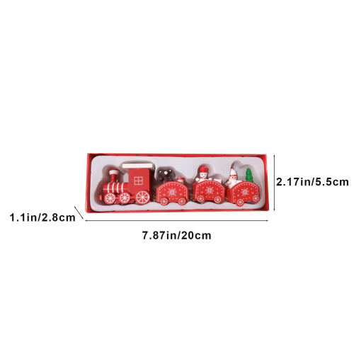Wooden Christmas Train Toy with 4 Sections 2