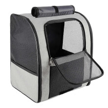 (Gray Large Size) KINCJON Portable Pet Backpack Heavy Duty Breathable Pet Carrying Bag With Shading Curtain For Cat Dog