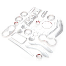 28pcs Interior Trim Decoration Kit for Jeep Wrangler JK 2011-2018 Silver