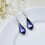 Amethyst Rhombus Drop Earrings 925 Sterling Silver 4