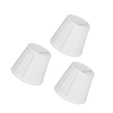 3PCS White Cloth E14 Clip-On Lampshades for Chandelier & Wall Decor