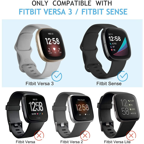 Πακέτο 3 λουριών σιλικόνης συμβατών με Fitbit Sense & Versa3 – Μαλακά αθλητικά βραχιόλια 2