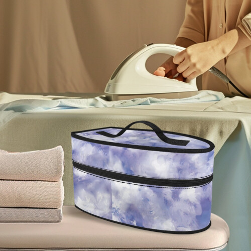 Γαλήνιο μπλε-μωβ σίδερα ταξιδιού Tie-Dye Organizer με φερμουάρ, μεγάλο μέγεθος, 1