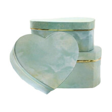 (Green) KINCJON 3xheart-shape Gift Box Marble Candy Packing For Case Jewelry Necklace Ring Organizer