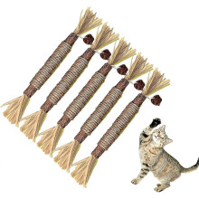 (L - 23cm, 5Pcs) Natural Silvervine Sticks Cat Toy, Catnip Dental Toy For Kitten Teeth Cleaning, Cat & Kitten Chew Toys For Aggressive Chewer