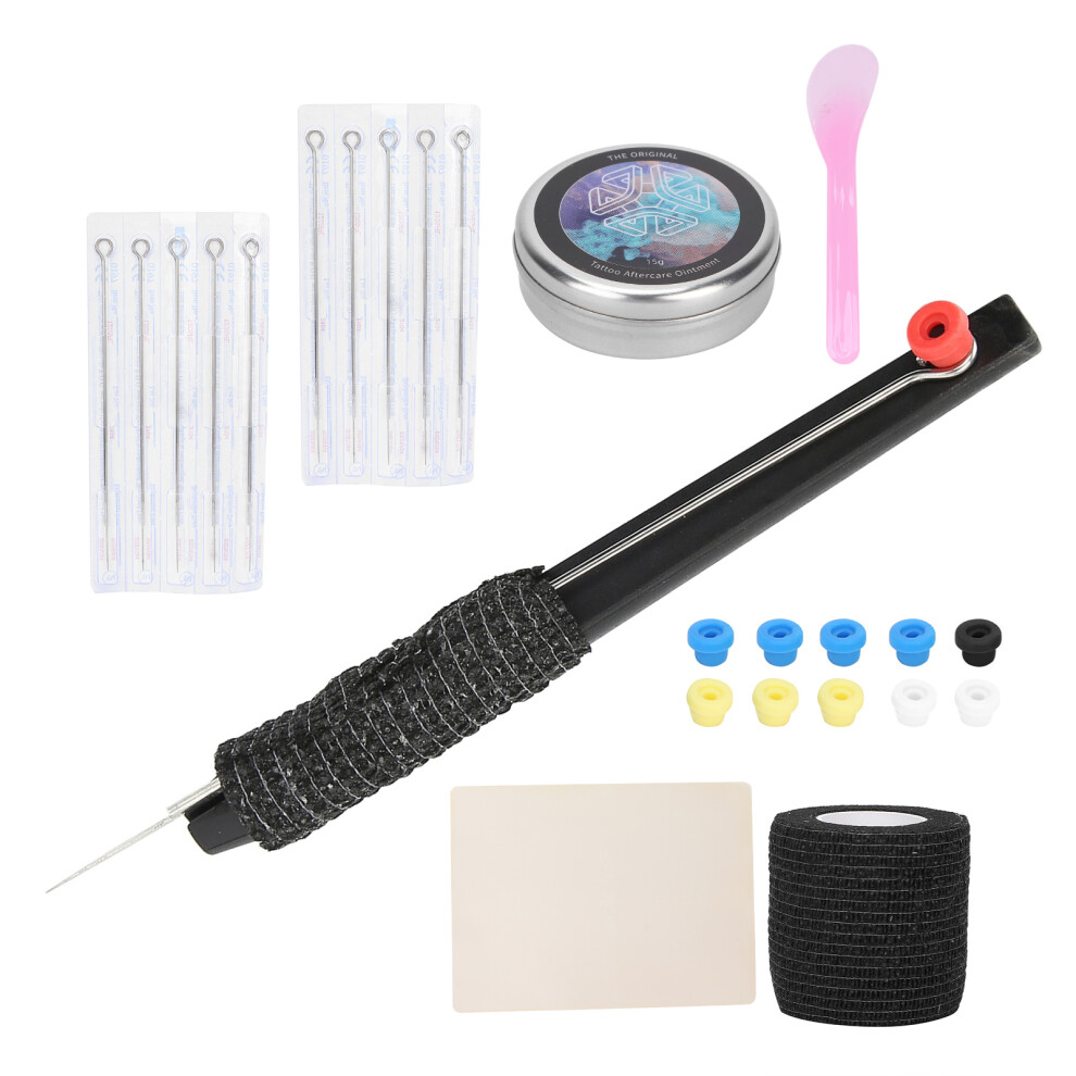 Cream Professional Hand Tattoo Pen Kit With 15G Repair & Stainless Steel Needles