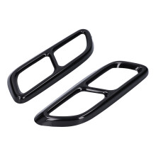 2 Stück 4-Auslass-Auspuffendrohr-Trim für Cadillac CT5 2020 Edelstahl Hochglanzschwarz