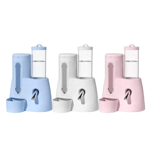 Practical Small Pet Food Feeder Water Dispenser 2in1-Blue 1