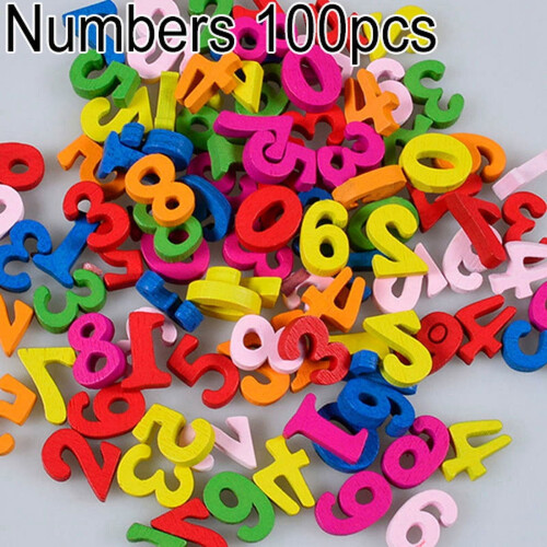 Wooden Flatback Letters and Numbers 100 pcs 2