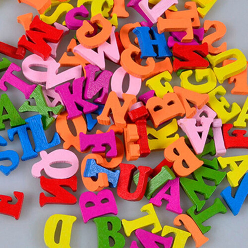 Wooden Flatback Letters and Numbers Crafts 100 pcs 1