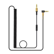 Uitschuifbare Opgerolde Kabel Headsetkabel voor  1-Oortelefoons Handige Headsetkabel Zwart