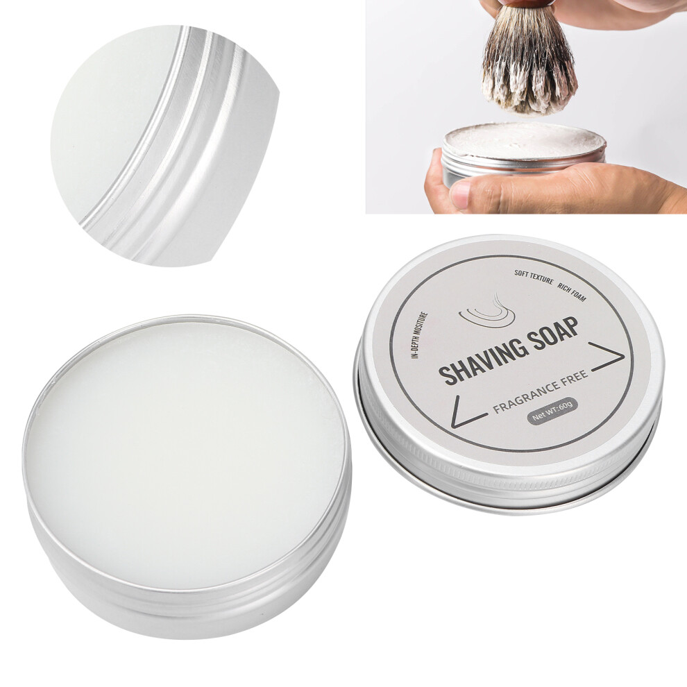 Men's 60g Fragrance-Free Mild Shaving Soap â Moisturizing & Skin Repair