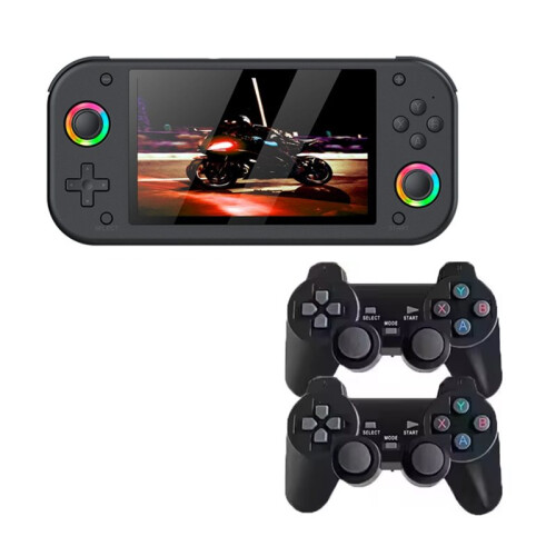 M26 Retro Handheld Game Console with 1 Pair Handle 5.1 Inch Open Source Pocket Video Player Support 30+ Simulators A