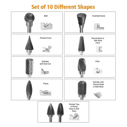 30X Conjunto de Brocas Rotativas de Carboneto Sólido de TungstêNio de Corte Duplo de 4 Polegadas de 1/8 Polegadas (3 Mm) Broca Helicoidal para 1