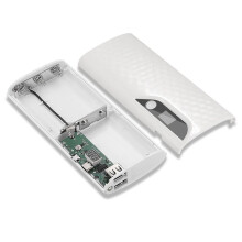 Selbstbau-Powerbank-Gehäuse für 18650-Akkus, Abnehmbare Akkuladebox für Mobiltelefone (Ohne Akku), Weiß