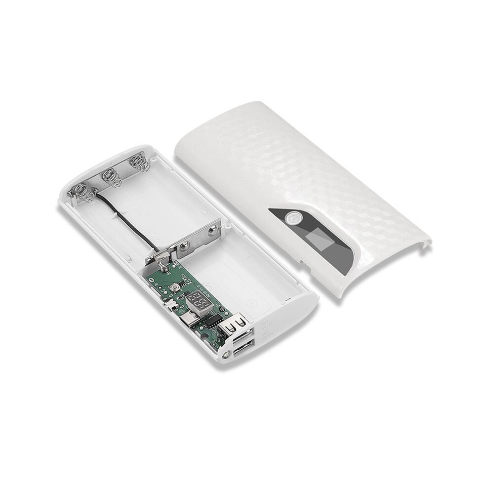 Diy 18650 Battery Power Bank Case Diy Detachable Battery Charger Box For Mobile Phone Power Supply Without Battery White 4713589737323