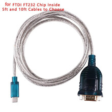 USB Type-C to DB9 RS232 Male Serial Adapter Cable with TX RX LED Indicator Full Pinout for FTDI Chip 1.5mtr
