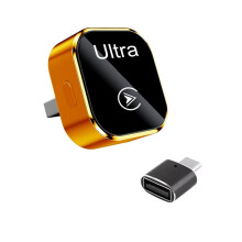 Adaptador  Inalámbrico 2 en 1 para Carplay, Android Auto, Adaptador USB con Cable, Plug &  Inalámbrico, Color Naranja.