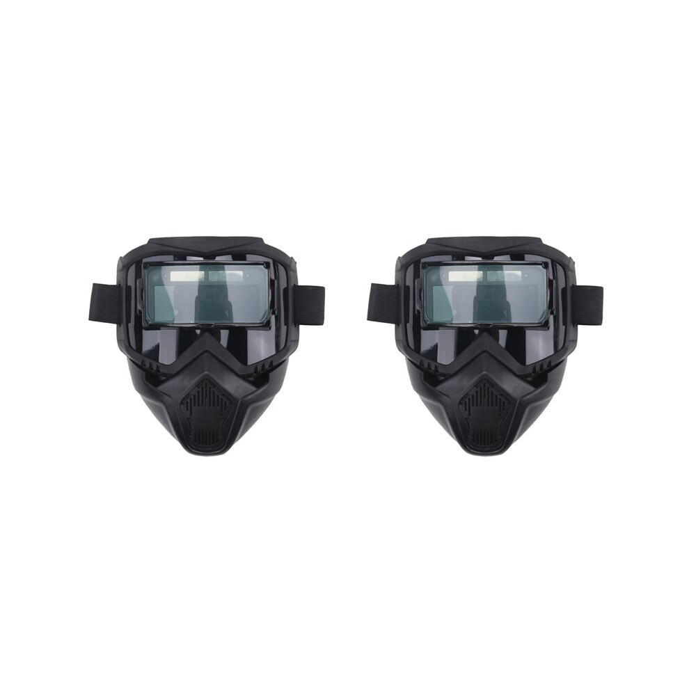 2X Auto Darkening Welding Glasses Adjustable Band Detachable Mask Impact Split Type Face Protector 4713642548101