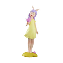 (Yellow) Girl Statue Decorative Statue Desktop Ornament for Desktop Table Home Office Orange Red